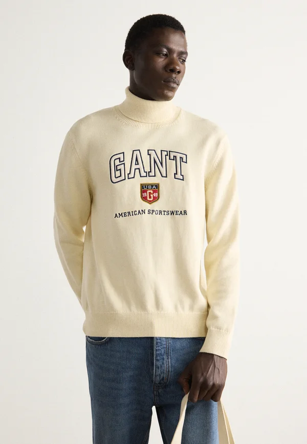 GRAPHIC TURTLENECK - Strickpullover - cream