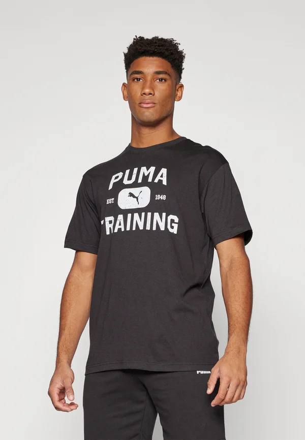 GRAPHICS TRAIN LOGO RELAXED TEE - Sport T-Shirt - black