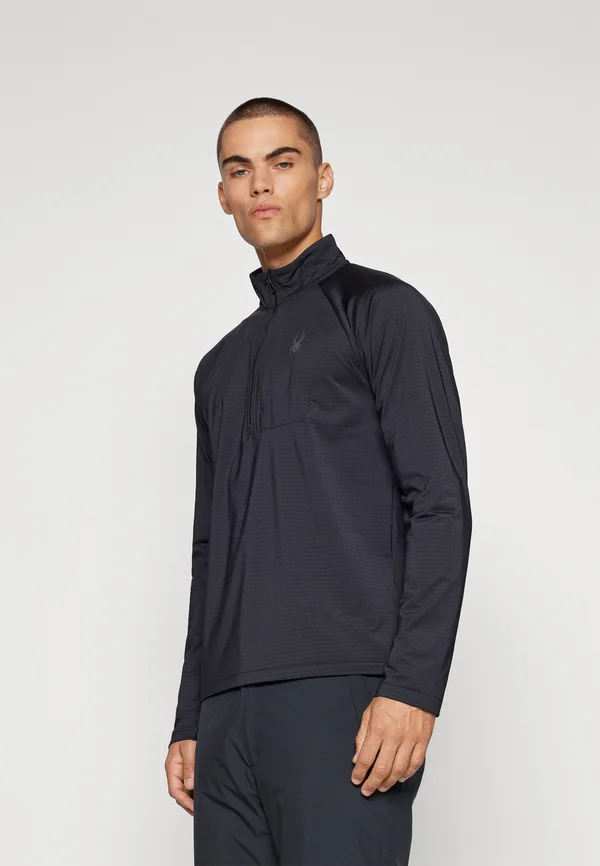 GRIDWEB 1/2 ZIP - Langarmshirt - black
