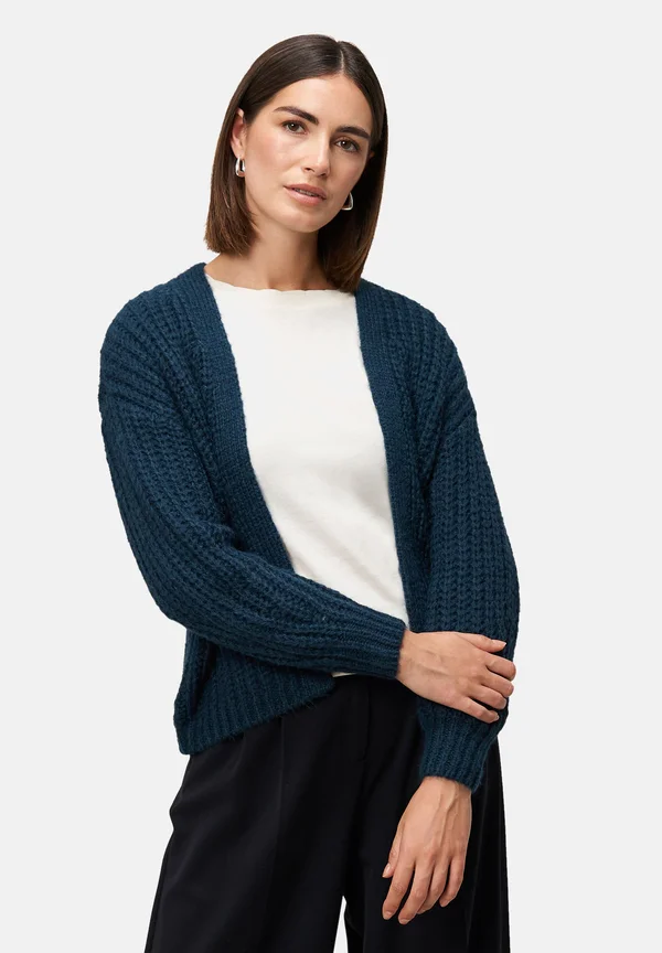 GROB OFFENER STYLE - Strickjacke - teal ocean