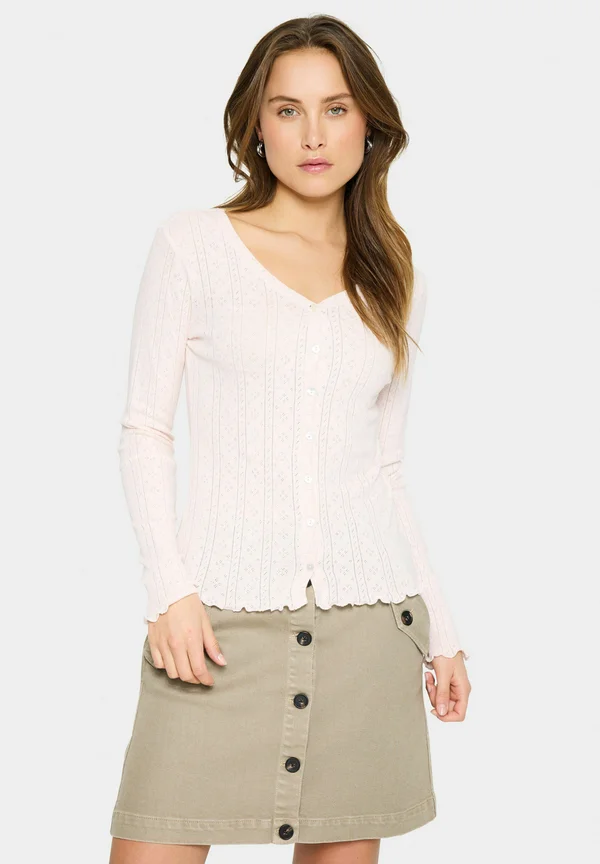 GRUSZ POINTELLE - Strickjacke - barely pink