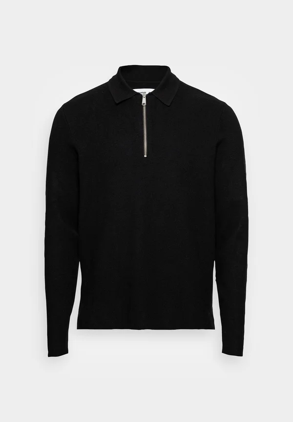 GUNA HALF ZIP - Strickpullover - black