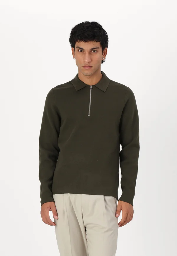 GUNA HALF ZIP - Strickpullover - forest night