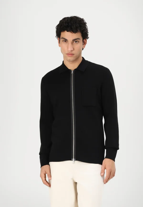 GUNA ZIP - Strickjacke - black