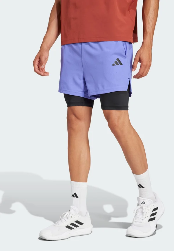GYM+ 2-IN-1 - Kurze Sporthose - semi  blue black