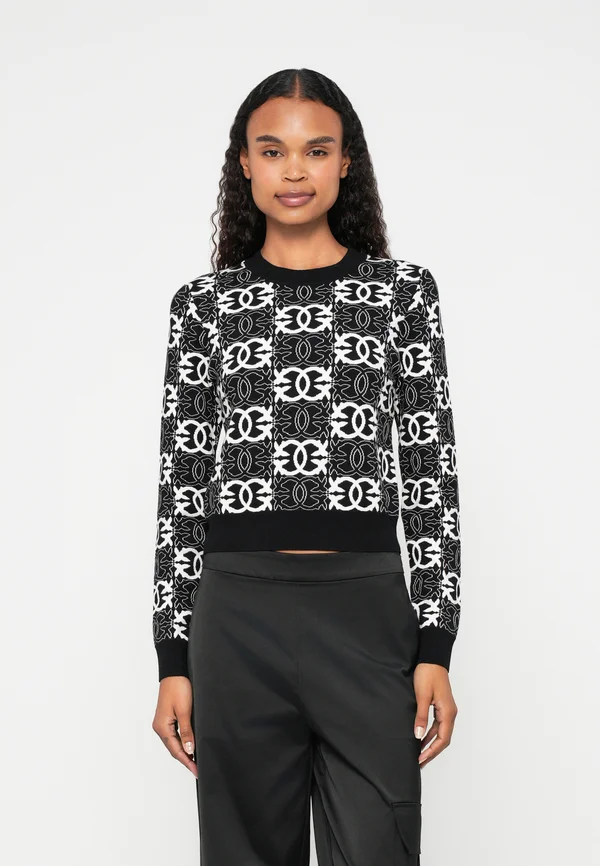 GYPSIES CROPPED - Strickpullover - nero/bianco