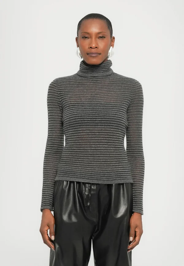 HAILEY SWEATER STRIPE - Strickpullover - grey/black