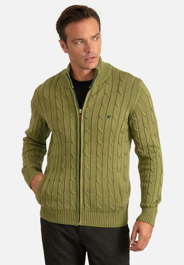 HAIR BRAIDED FULL ZIP - Strickjacke - green