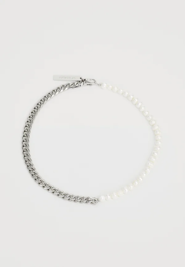 HALF CUBAN CHAIN UNISEX - Halskette - silver-coloured