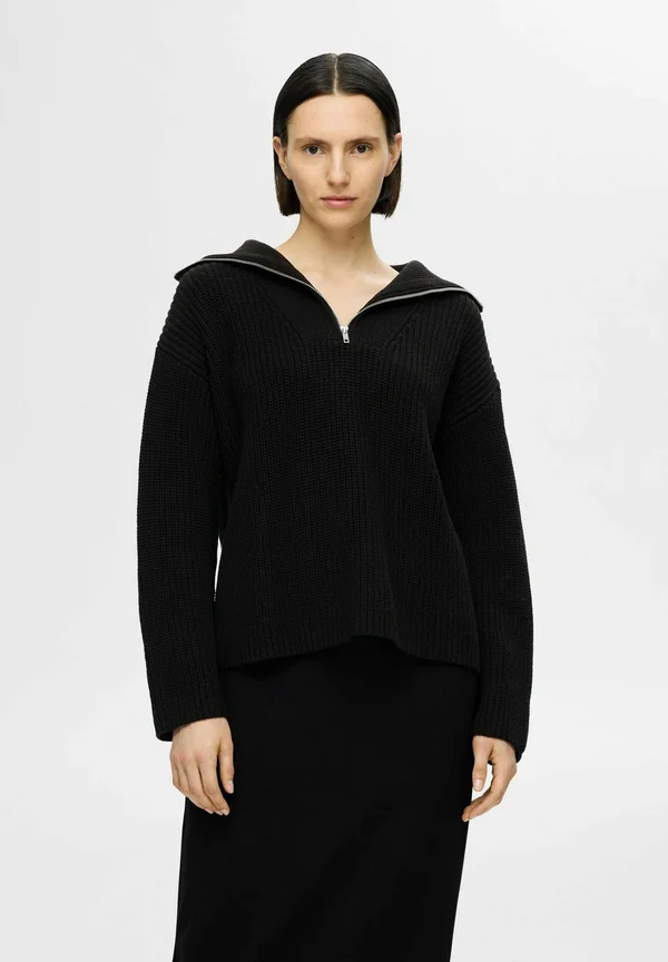 HALF - Strickpullover - black