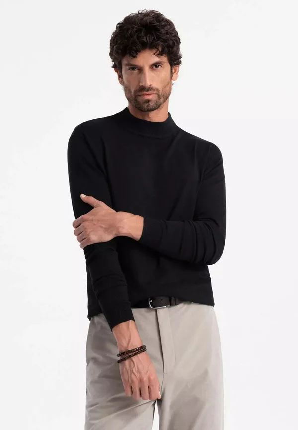 HALF TURTLENECK - Strickpullover - black