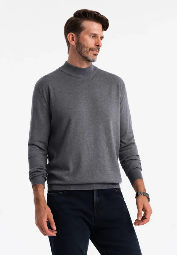 HALF TURTLENECK  - Strickpullover - grey melange