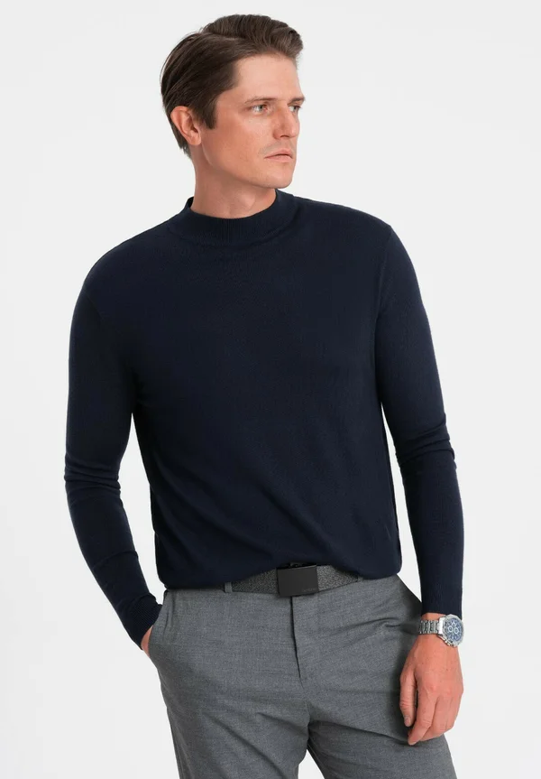 HALF TURTLENECK  - Strickpullover - navy blue