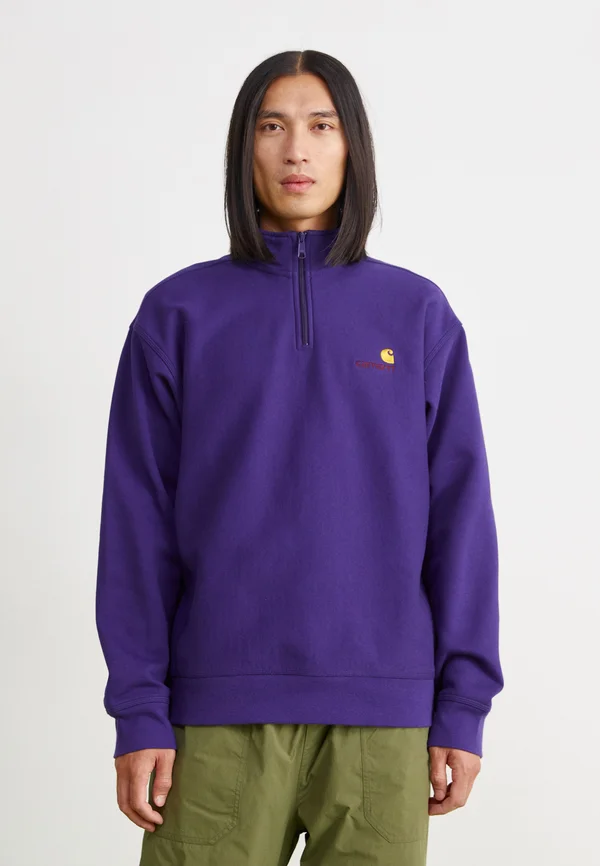 HALF ZIP AMERICAN SCRIPT - Sweatshirt - aura