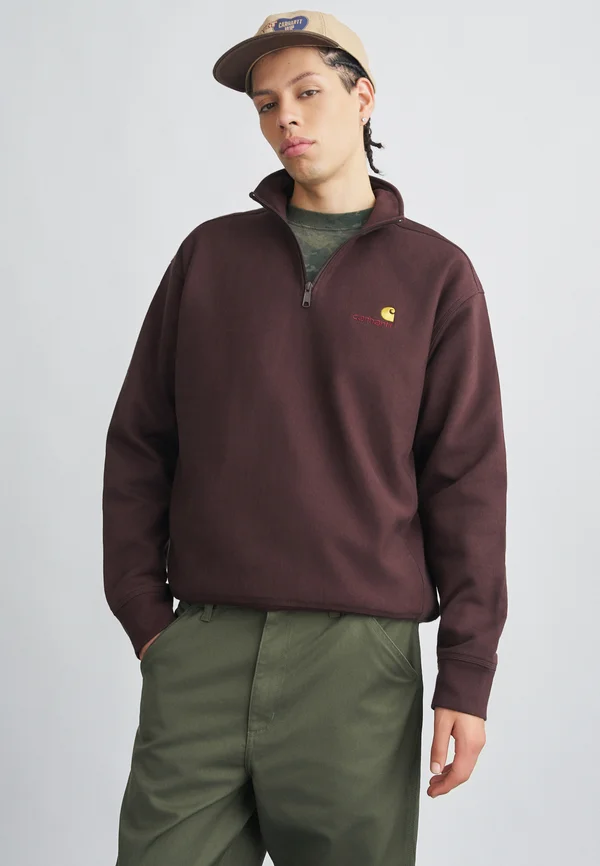 HALF ZIP AMERICAN SCRIPT - Sweatshirt - palisander