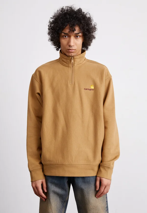 HALF ZIP AMERICAN SCRIPT - Sweatshirt - peanut