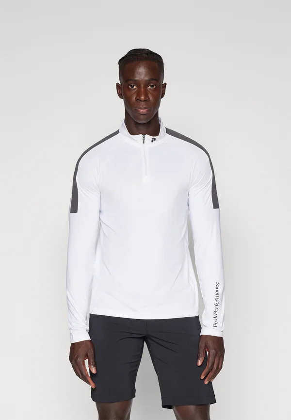 HALF ZIP BASELAYER - Langarmshirt - white/motion grey