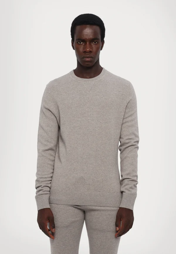 HALF ZIP COLLAR - Strickpullover - dusty beige