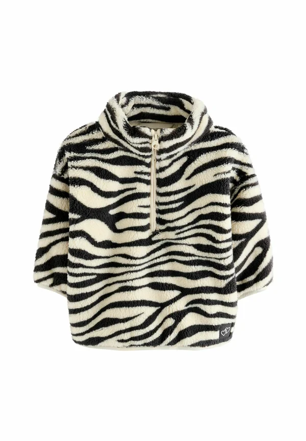 HALF ZIP - Fleecepullover - black/white zebra print