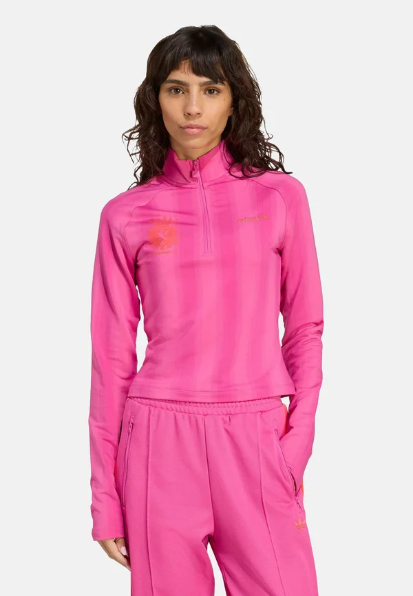 HALF-ZIP GRAPHIC FOOTBALL  - Langarmshirt - semi lucid fuchsia