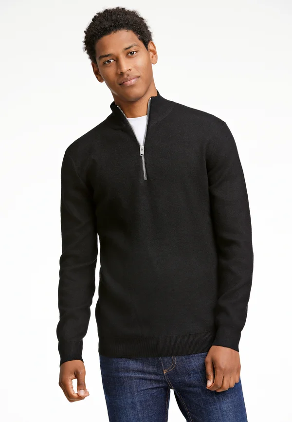 HALF ZIP - Strickpullover - black