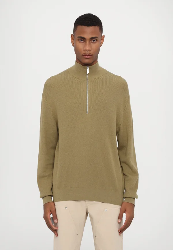HALF ZIP - Strickpullover - herbal green