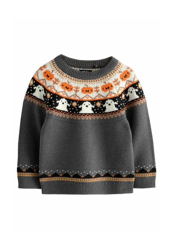 HALLOWEEN CREW NECK - Strickpullover - charcoal grey fairisle