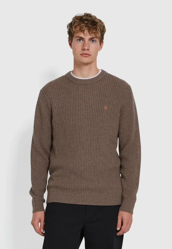 HALTON RIB SWEATER - Strickpullover - mushroom grey