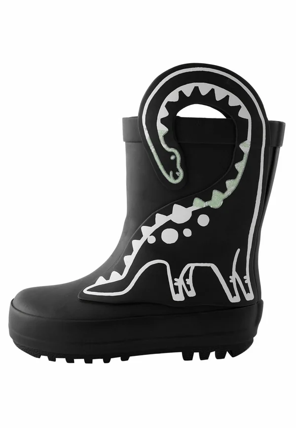 HANDLE - REGULAR FIT - Gummistiefel - black colour changing dinosaur