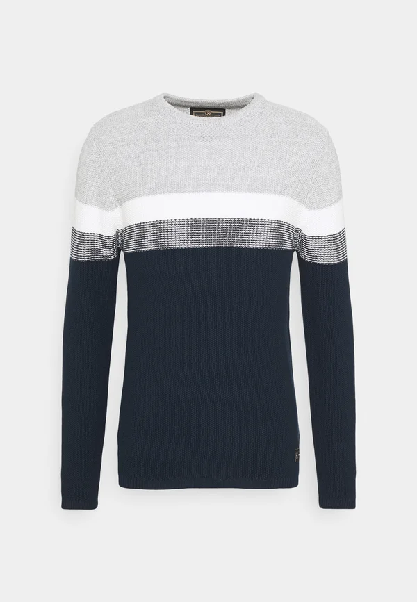 HANSI ROUND NECK - Strickpullover - grey-navy