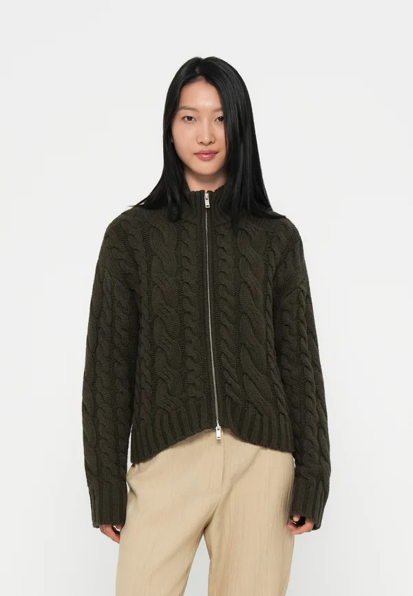 HARRIET ZIP CARDIGAN - Strickjacke - deep forest