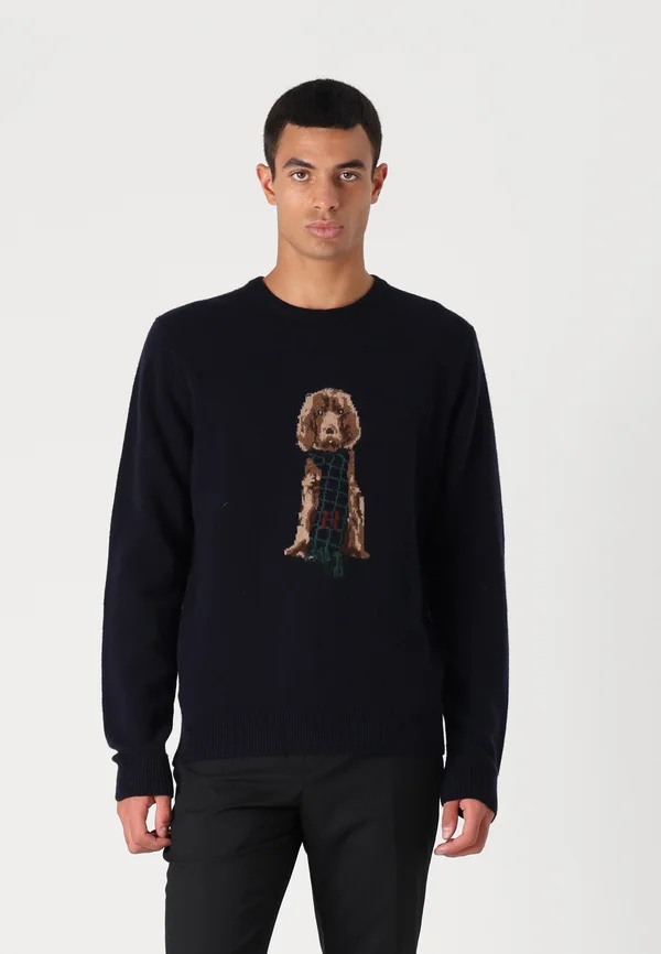 HARRY INTARSIA CREW - Strickpullover - midnight blue