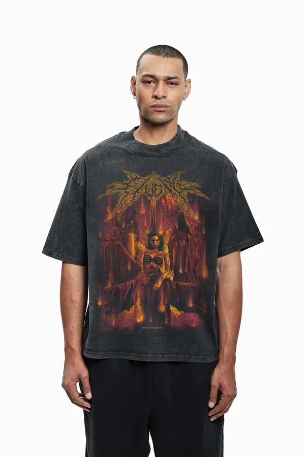 HAUNTED UNISEX - T-Shirt print - black washed
