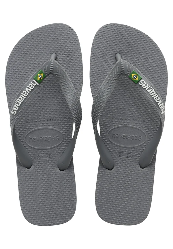 HAVAIANAS FLIP FLOP BRASIL LOGO - Bade-Zehentrenner - steel grey