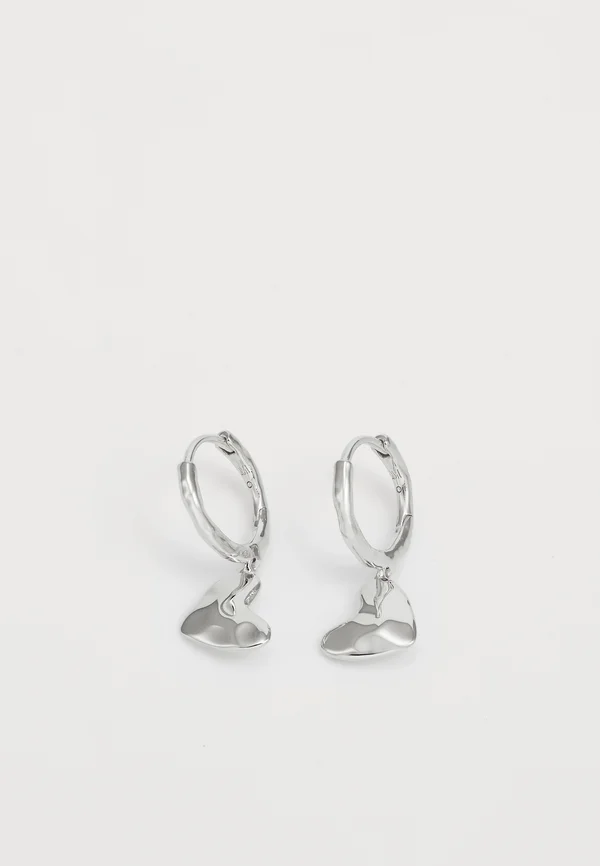 HEART DROP HUGGIES - Ohrringe - silver-coloured