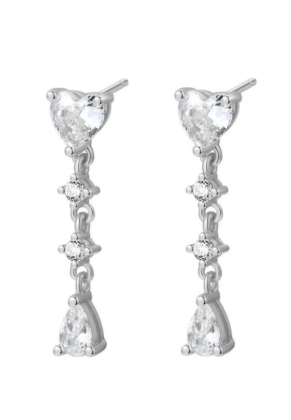 HEART DROP STUD - Ohrringe - silberfarben