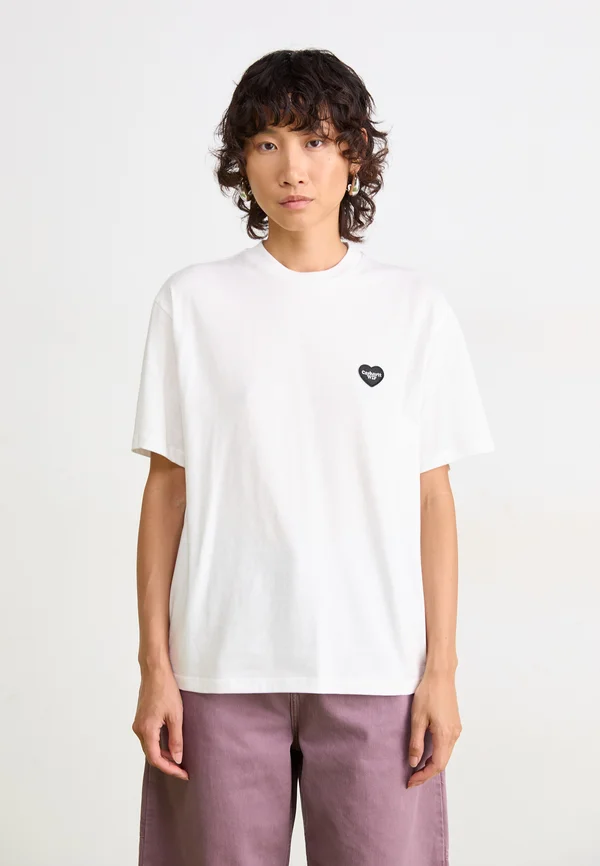 HEART PATCH - T-Shirt print - white/black