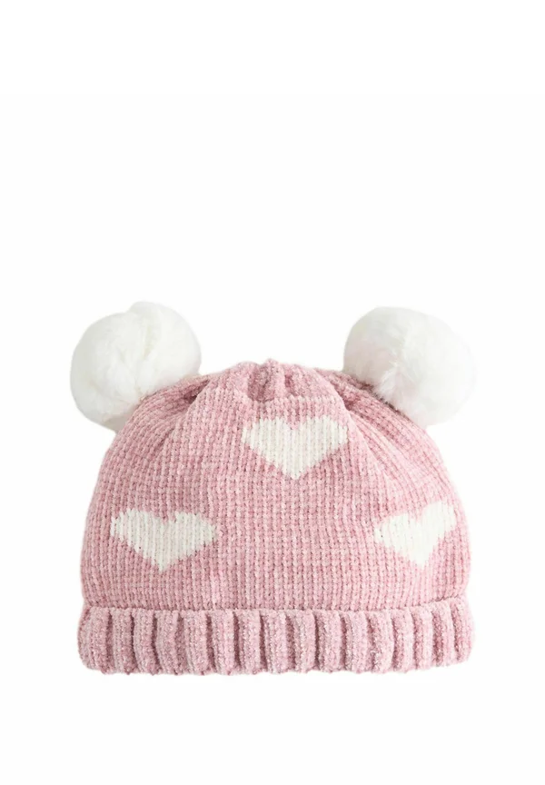 HEART PRINT DOUBLE POM  - Mütze - pink