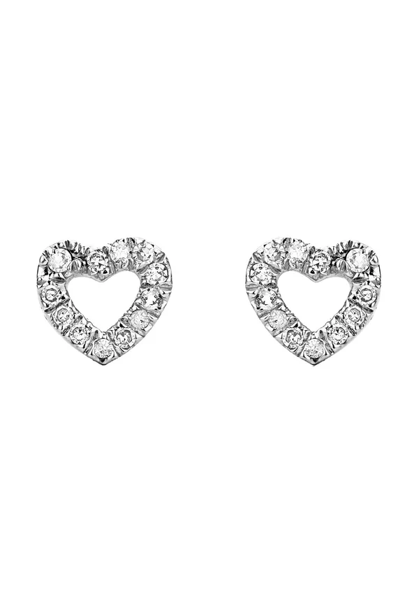HEART SHAPE STUD - Ohrringe - white gold