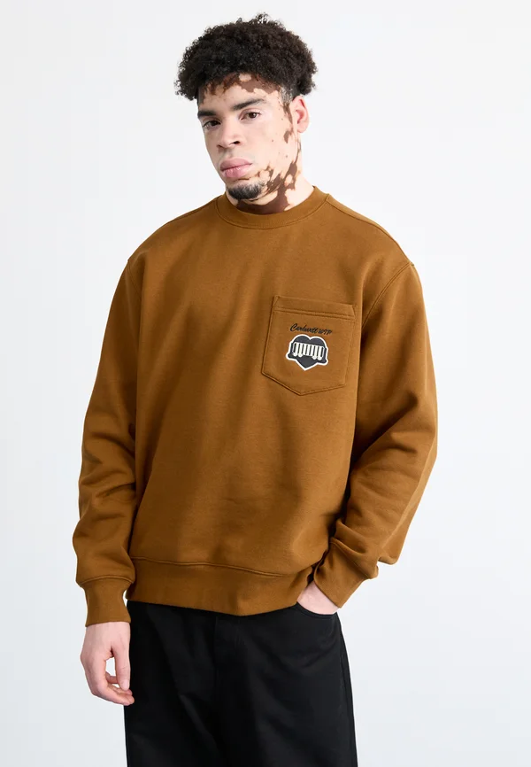 HEART TRAIN POCKET - Sweatshirt - hamilton brown