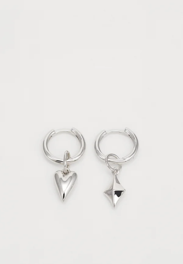HEARTS MISMATCHED HOOPS  - Ohrringe - silver-coloured
