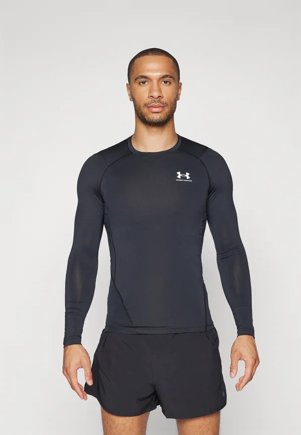HEATGEAR ARMOUR COMPRESSION - Langarmshirt - black/white