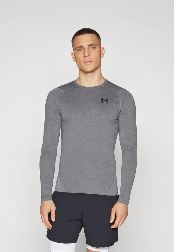 HEATGEAR ARMOUR COMPRESSION - Langarmshirt - carbon heather/black