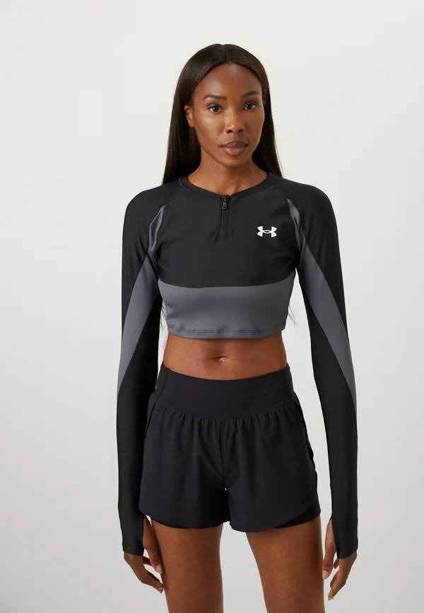 HEATGEAR RIB - Langarmshirt - black/castlerock/white