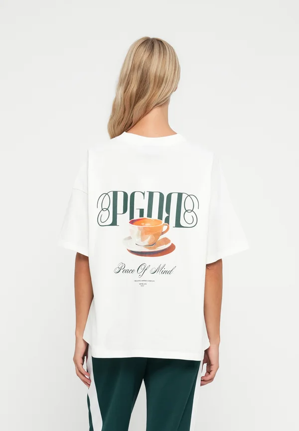 HELENA HEAVY OVERSIZED TEE - T-Shirt print - washed warm white