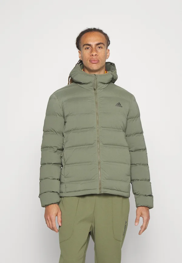 HELIONIC HOODED DOWN - Daunenjacke - olive strata