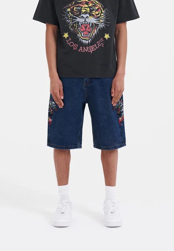 HELL CATS DIAMANTE JORTS  - Jeans Shorts - indigo
