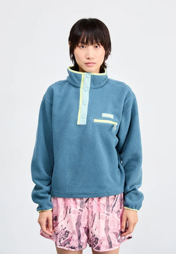 HELVETIA™ II CROPPED HALF SNAP - Fleecepullover - everblue/crushed blue/citron haze