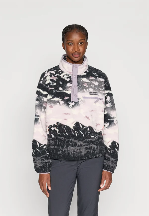 HELVETIA™ II PRINTED CROPPED HALF SNAP - Fleecepullover - lila
