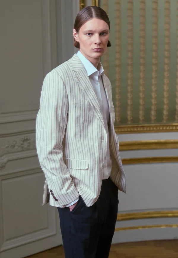 HENLEY DESIGN - Sakko - egret/brown